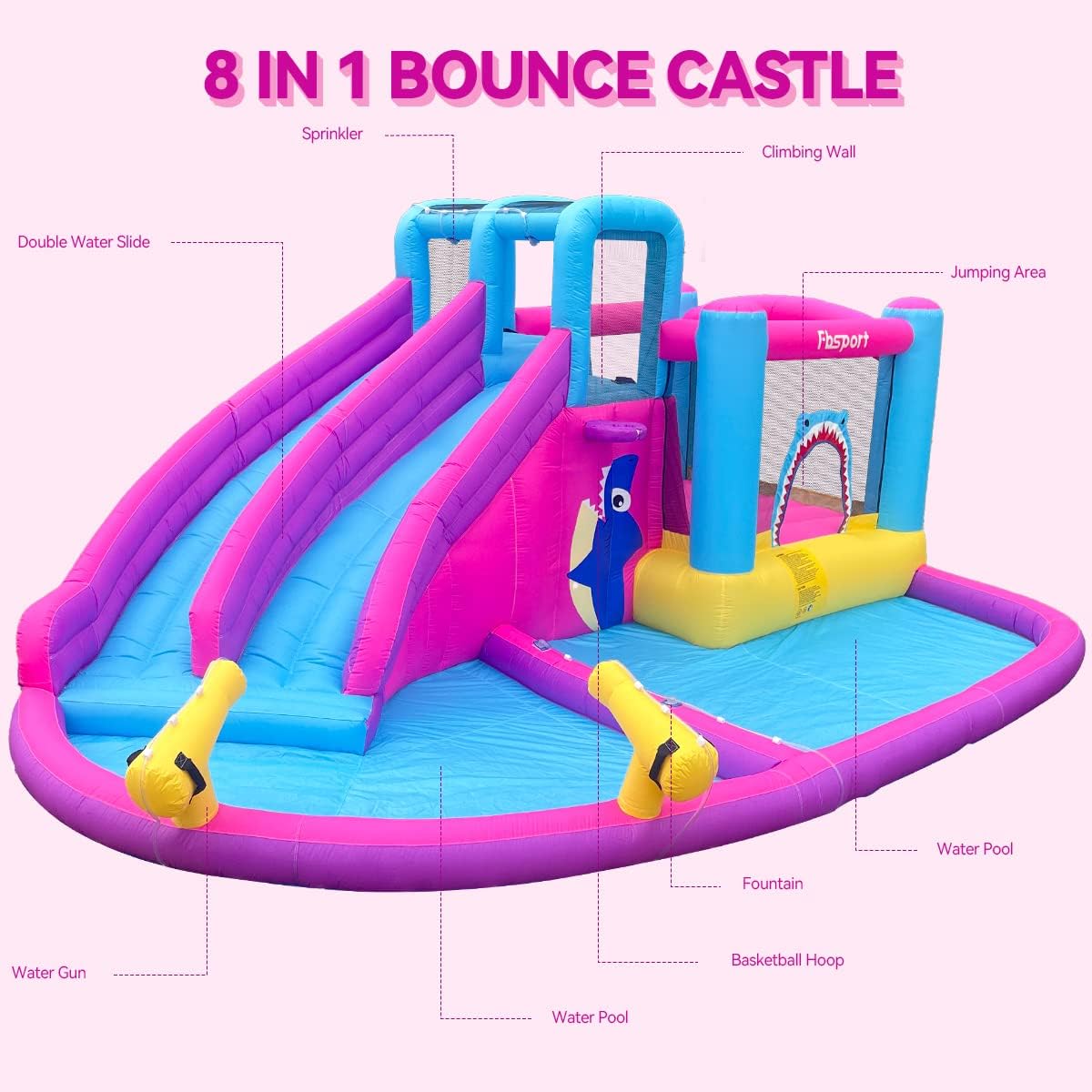 Twin Water Slides Inflatable B - Kids Outdoor Climbing Wall recension och pris